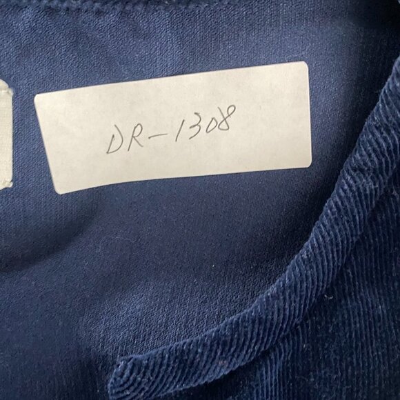 Saylor Billie Corduroy Mini Dress Small Lace Up Short Sleeve Navy Blue‎ DR-1308 - Picture 2 of 7